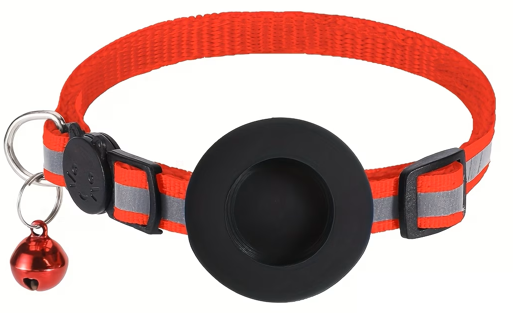 Collier orange pour chat VIGIPATTE avec support traceur intégré