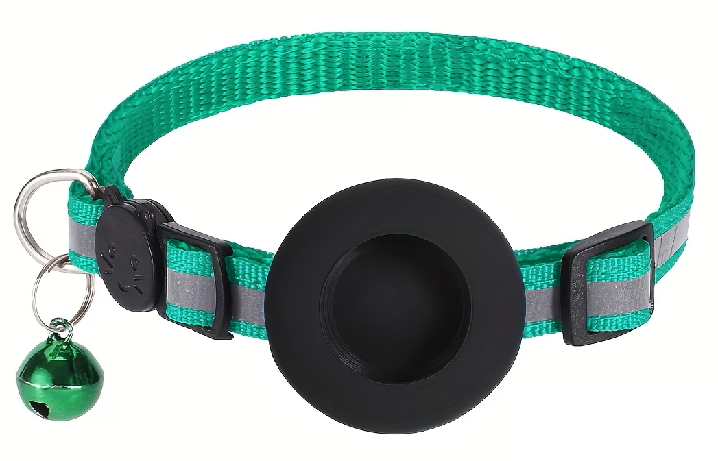 Collier vert pour chat VIGIPATTE avec support traceur intégré
