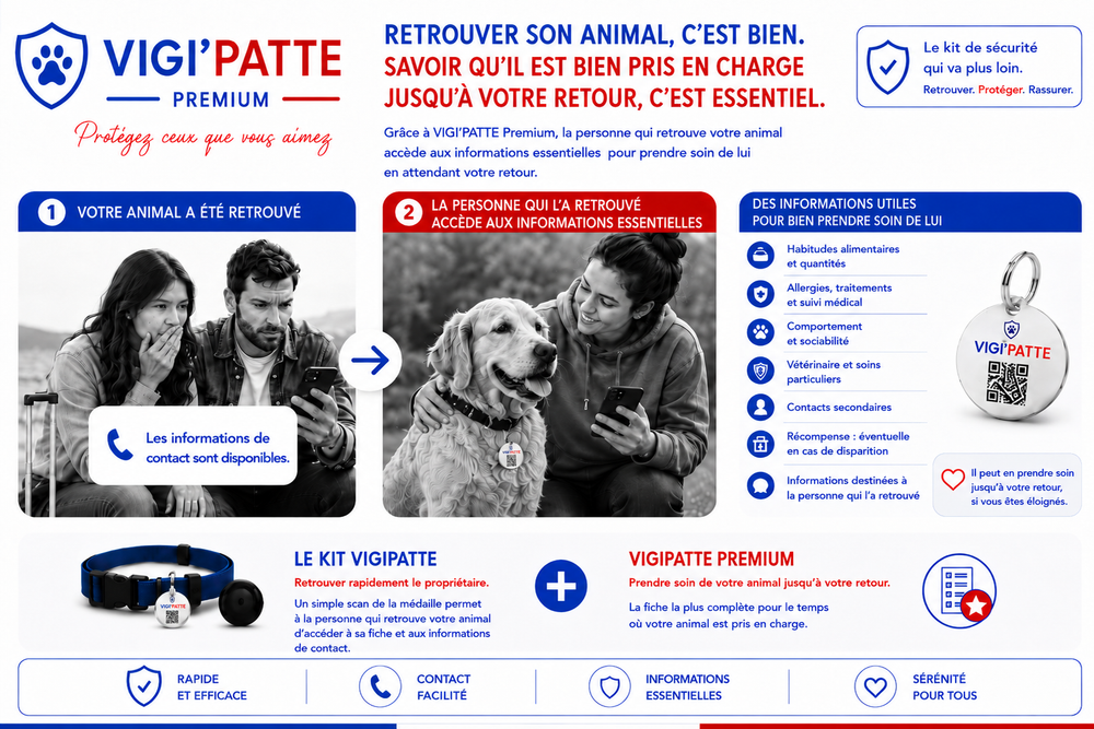 Exemple de fiche animal VIGI'PATTE Premium (aperçu de l'interface)