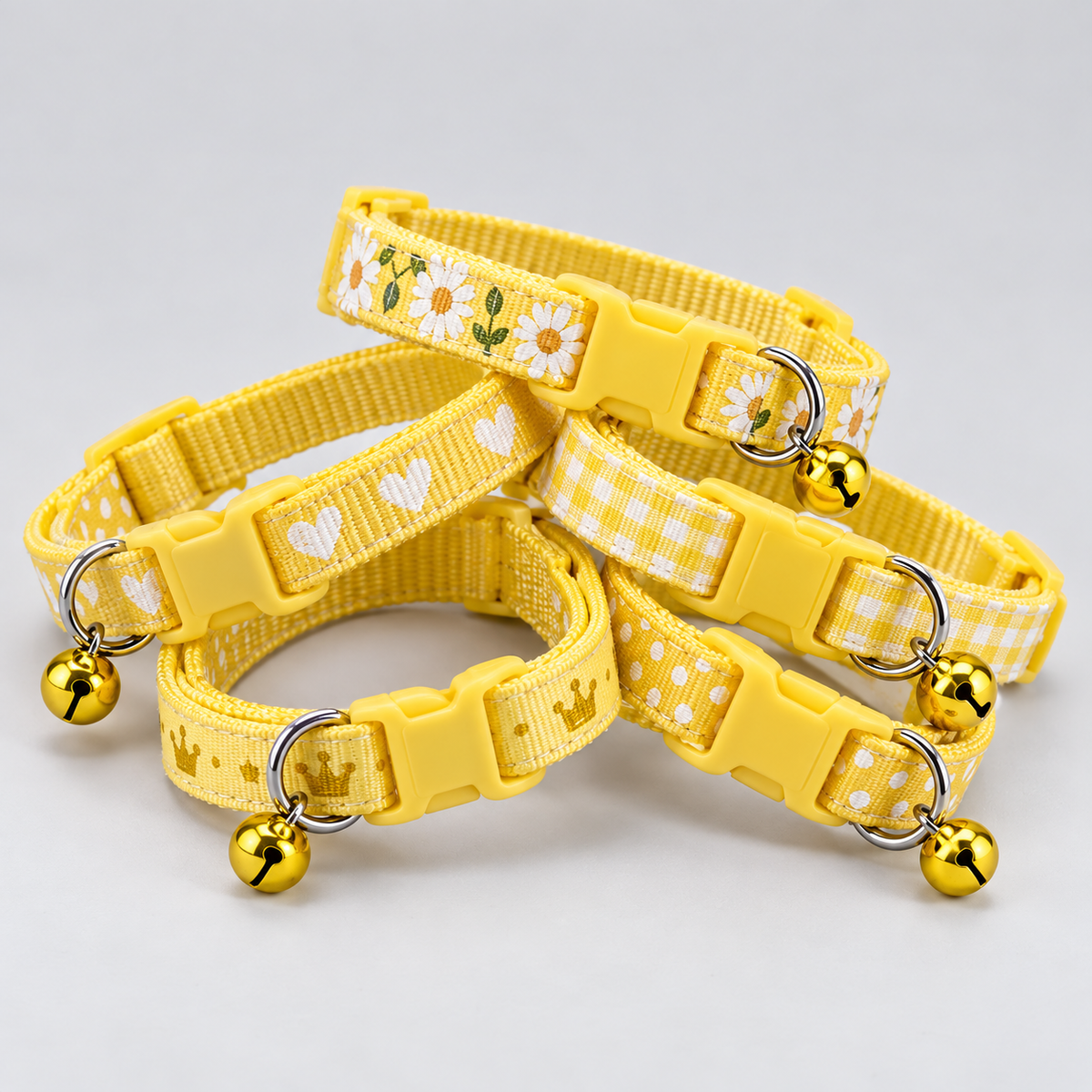 Colliers jaune pour chiots et très petits chiens VIGIPATTE avec motifs variés et clochette 