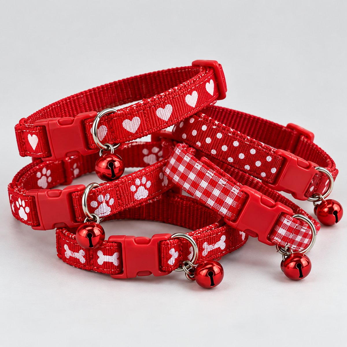  Colliers rouge pour chiots et très petits chiens VIGIPATTE avec motifs variés et clochette 